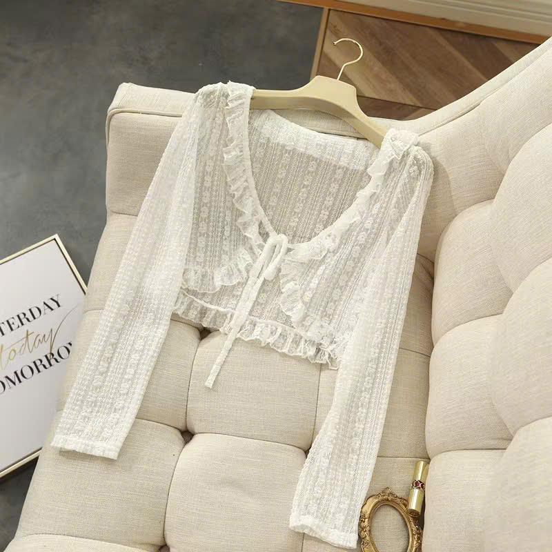 Áo khoác cardigan hè Cardigan dáng ngắn mặc với áo 2 dây Cardigan nữ Meimei SA36 0