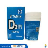 Gambar IPI VITAMIN D3 1000 IU BOTOL 30 TABLET dari Apotek Taman Kedoya by GoApotik Kota Administrasi Jakarta Barat 1 Tokopedia