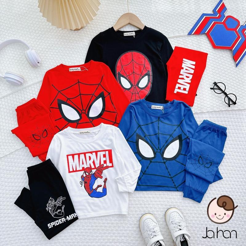 Size 7-30kg Bộ Dài Tay Thun Lạnh Siêu Nhân Cho Bé Trai Size từ 7 đến 30kg - HÀNG LOẠI 1