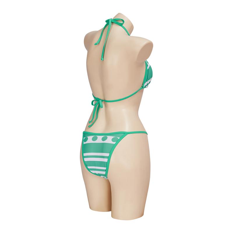 Product Introduction of Nami Cosplay Costume Nami Swimsuit Anime Two Years Later Nami Two Piece Sexy Bikini Swimsuit Nami Sexy Green Top Pants Bathing Suit 6
