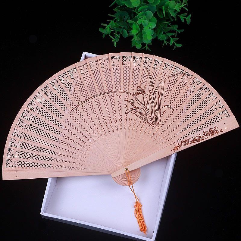 Quạt Gấp, Phong Cách Cổ Trang, Hai Mặt, Thủ Công Bằng Gỗ, Thiết Kế Phong Cách Trung Quốc Làm Bằng Gỗ Đàn Hương, Thích Hợp Cho Vũ Công Khiêu Vũ Cổ Điển, Cầm Tay 5