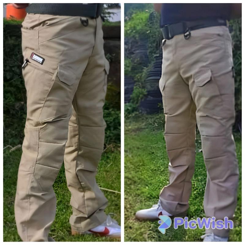 Celana Cargo Tactical celana panjang pria Dewasa Katun Santai Polos Cowok 1