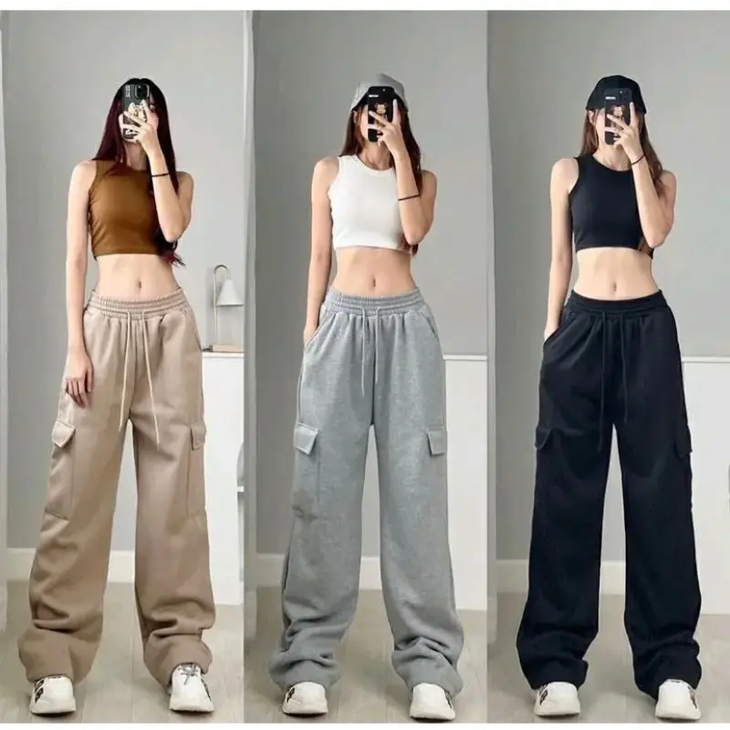 [ MILIO ] - Celana Panjang Wanita FLEECE - JOLLY CARGO PANTS SAKU4 JEANS CELANA CEWEK OVERSIZE