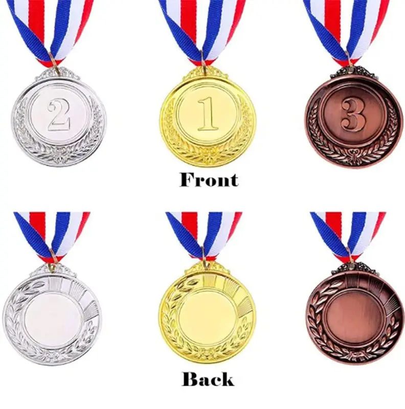Medali Warna Emas Perak Perunggu Plus Medalion Mendali Gold Silver Bronze Penghargaan Lomba Kejuaraan Olimpiade Hadiah Wisuda Souvenir/Medali Anak-Anak 3