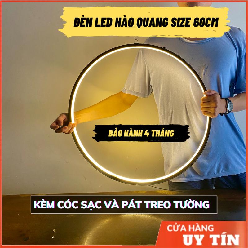 Vòng tròn đèn led SIZE 60cm trang trí tiểu cảnh, Vòng hào quang tôn dáng tượng, lũa, cây cảnh decor trang trí