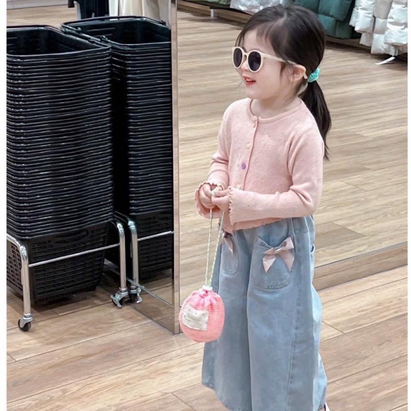Set quần jean mềm áo zip vạt chéo cúc màu xinh cho bé gái quanao daitay Cho Bé gái 4