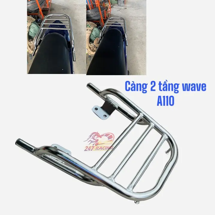 Cảng sau INOX 2 tầng gắn Wave A110 s110 RSX110 hàng chất lượng