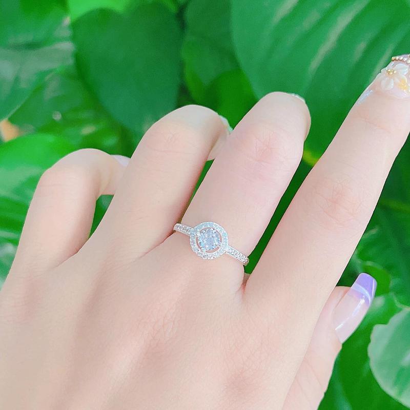 Nhẫn nữ Bạc ta đá tròn siêu hot , dày dặn - Vàng bạc Khải Khải