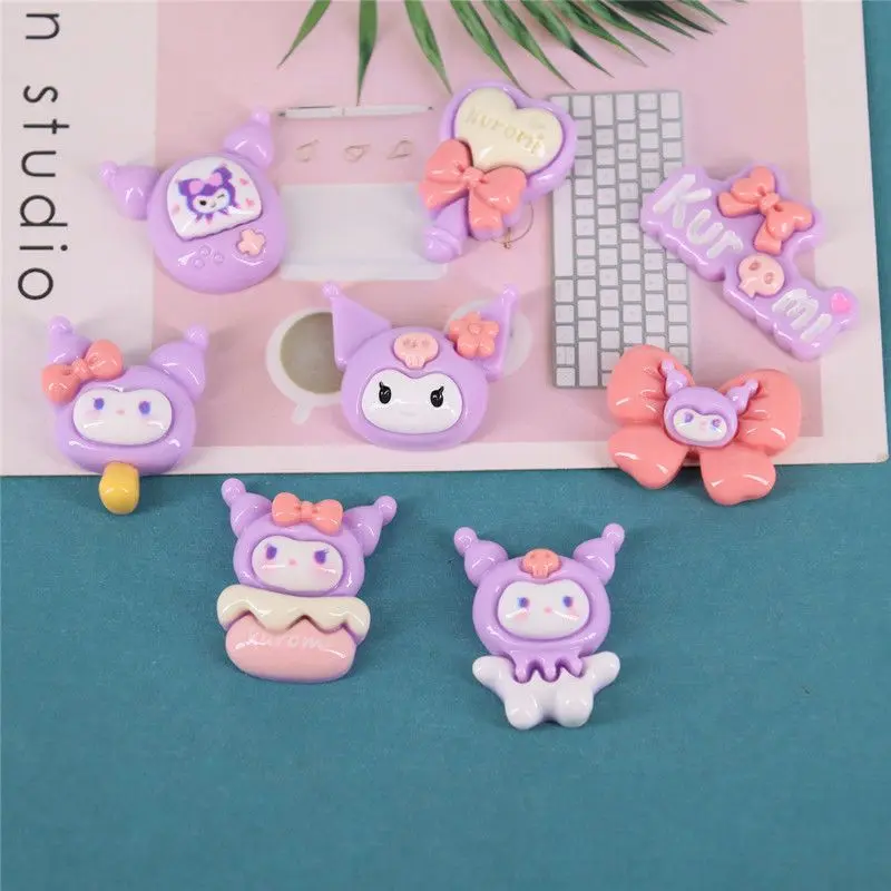 Trêu ghẹo Kuromi, Charm Giày 3D Hoạt Hình, Có Thể Tháo Rời, Màu Đen, Phụ Kiện Tự Làm, Charm Giày, Thiết Kế Hoa, Phát Hành Năm 2025 3