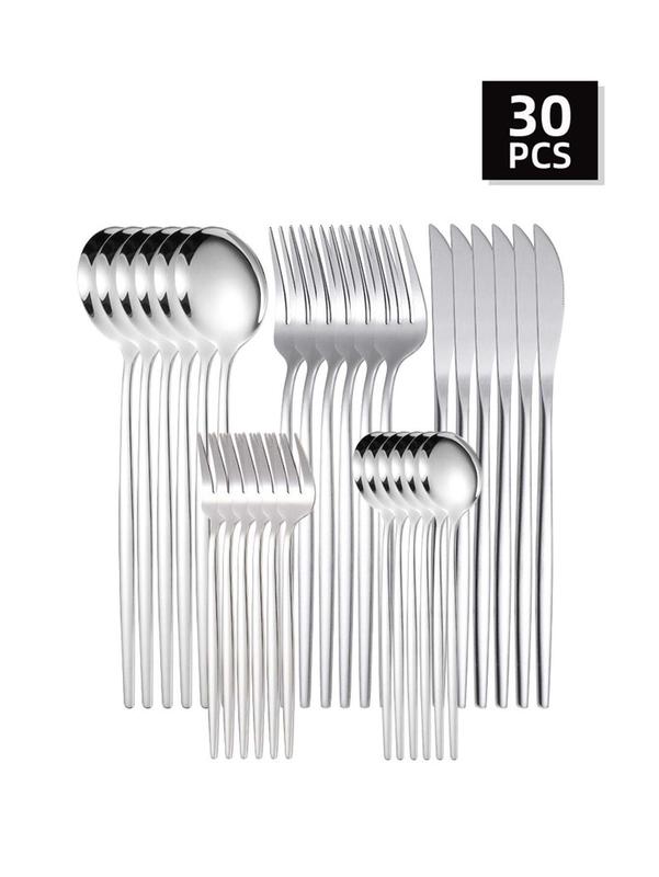 Product Introduction of 30pc Stainless steel cutlery set steak knife fruit fork dessert spoon set Tableware Dinnerware 16