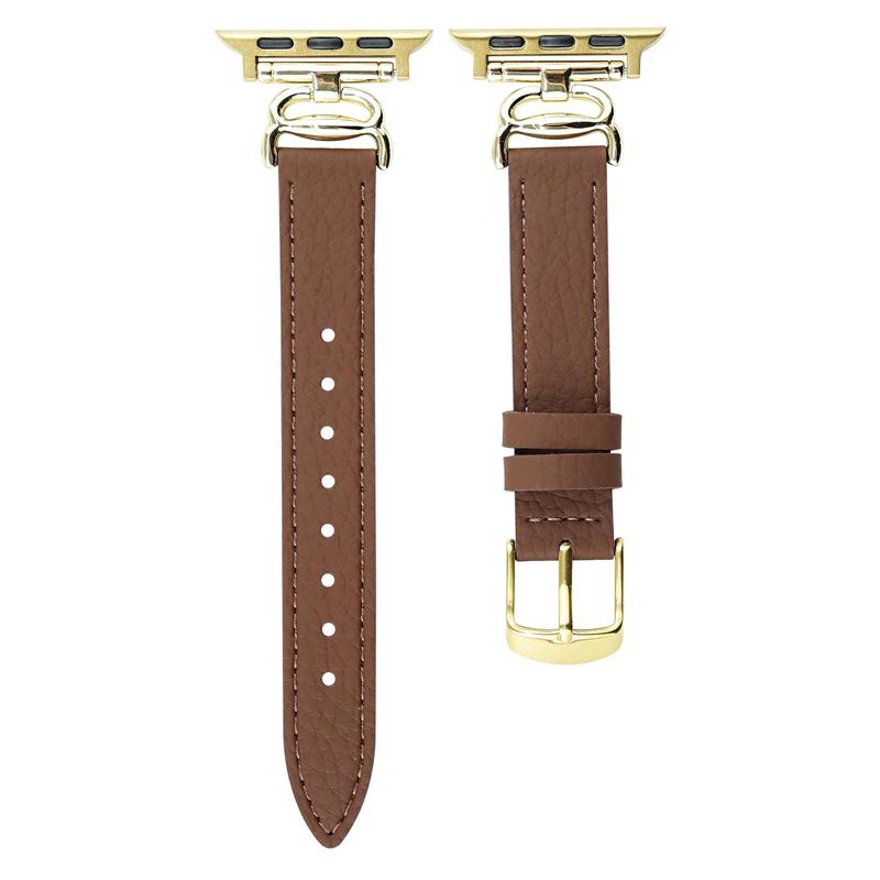 Fashionable Faux Leather Watch Band (Band Only), 1 Count Adjustable Watch Band for Apple Watch Series 9/8/7/6/5/SE/4/3/2/Ultra 2 2