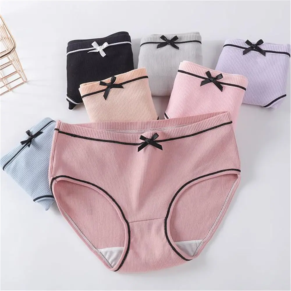 Summer Thin Underwear Female Students Korean Version Of The Threaded Mid-waist Japanese Girl Sexy Cute Briefs