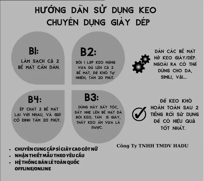 Keo chuyên dụng dán giày, keo trong suốt Siêu dính 4