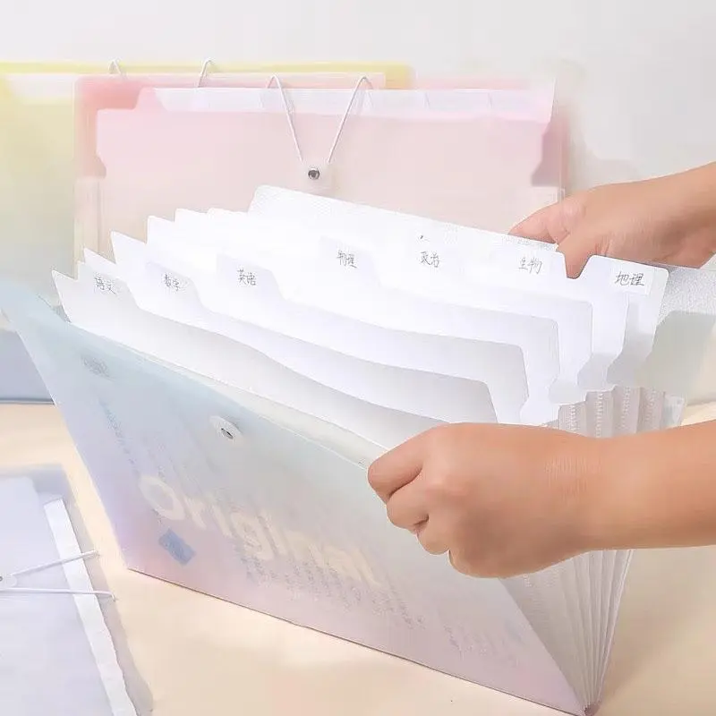 Winzige Map Harmonika Tas File A4 8 Sekat Indeks Bahan Lucu Document Bag File Map Plastik Folder Organizer Stationery Untuk Kantor Sekolah Expanding Slot Gratis Index Tab barang aesthetic 3