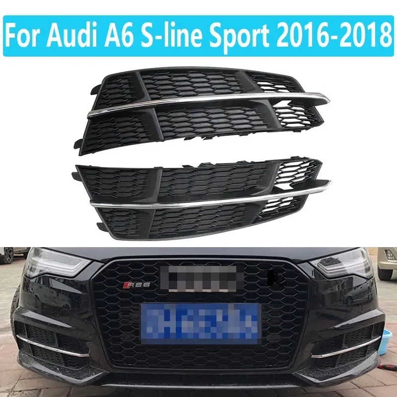 For Audi A6 S-line Sport 2016 2017 2018 Car Front Lower Bumper Fog Light Grille Grill Cover Replacement