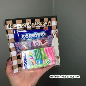 kertas/alas mini gift dan plastik, alas packaging tanpa snack