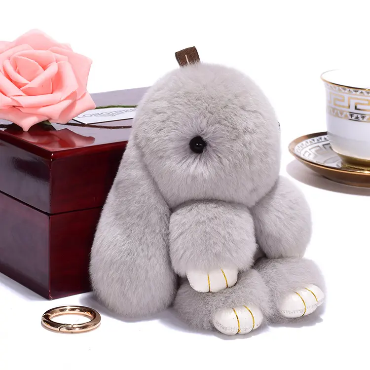 [BUNNY LULU] Thỏ nhồi bông đáng yêu lông dài, mịn. Móc Chìa Khoá , Tag túi xách thỏ bông lông dài Hot Trending. Móc Khoá Nữ, Phụ kiện treo túi xách Nữ charm  labubu Móc Khóa Women 4