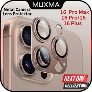 Camera Lens Tempered Glass Metal Protector For iPhone 15 16 Pro Max Plus Back Lens Ring Lens Film