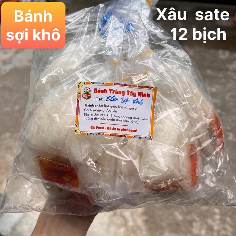 Bánh Tráng Xâu Chifood92 Sate Muối Tôm Bánh Sợi Khô 12 Bịch - Ăn Vặt