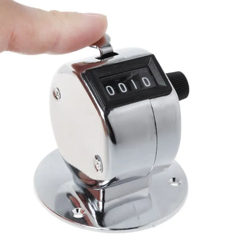 Bộ đếm thủ công Clicker, Qin Tally, Số 4 chữ số, Cầm Tay, Bộ đếm vòng lặp cơ khí, Thích hợp để đếm người, Golf, Đan thể thao