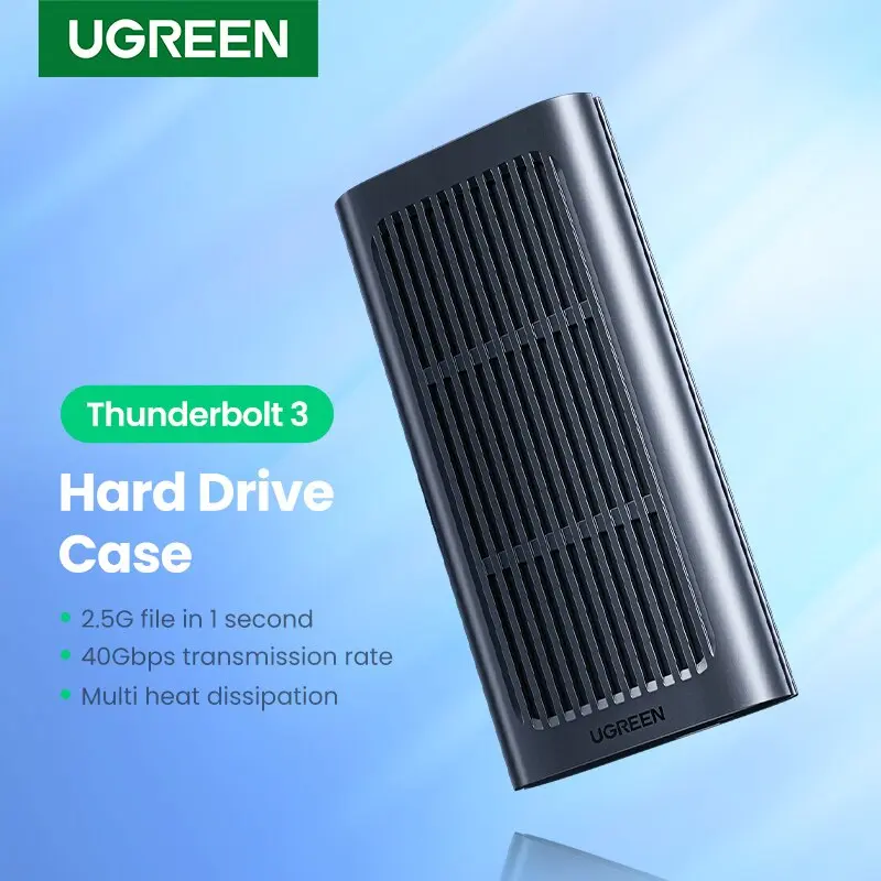 Hộp đựng ổ cứng Thunderbolt 3 Ugreen 80336 CM343 SSD NVMe M.2,Tốc độ 40Gpbs ,Kèm cáp Thunderbolt 3 0.5M 6