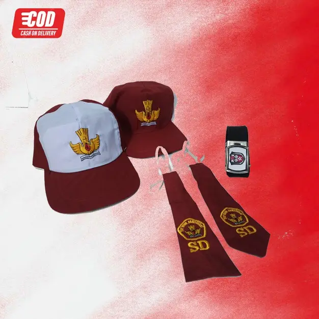 Paket Hemat Atribut Sekolah SD Topi Dasi dan Sabuk