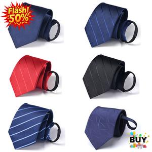 เนคไทสำหรับผู้ชาย, เนคไทแบบมีสายรัด, คอซิป, แฮนด์ฟรี, ชุดทางการแบบเป็นทางการ, เนคไทเจ้าบ่าว, เนคไทแบบขี้เกียจ, เหมาะสำหรับงานแต่งงานและชุดทำงาน, สีดำ, พร้อมสต็อก, ปี 2025