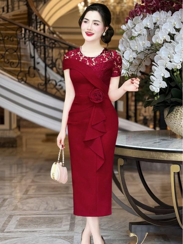 MIỄN SHIP MDU4680 Váy Mango Ý Cao Cấp – Màu Đỏ Quyến Rũ Tôn Lên Vẻ Đẹp Thanh Lịch Tinh Tế Dành Cho Nữ