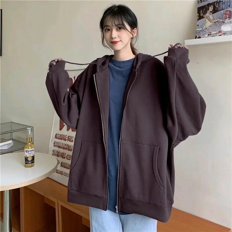 hoodie Zipper polos pria wanita size M-L-XL-XXL-XXXL Abu Hijau Mocca Sweater kain Fleece Biru Merah 2