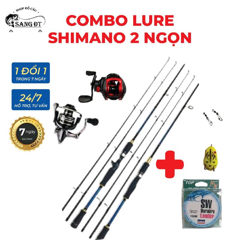 [Bảo Hành 7 Ngày] Combo Lure Cần Câu Shimano Fishing 2 Ngọn Chất Liệu Cacbon Rỗng Nhẹ Tùy Chọn Máy AC, FS, DA và Máy Ngang Đi Câu Bắt Cá Câu Cá