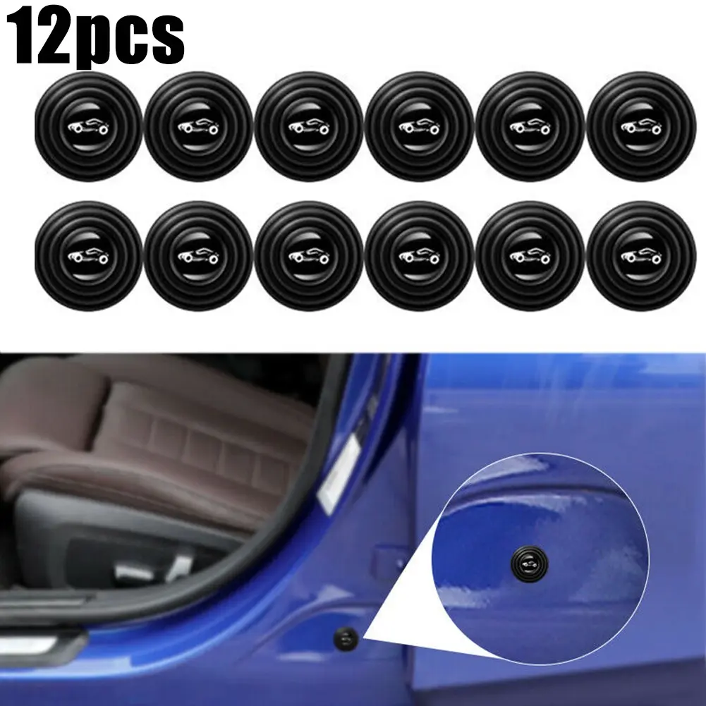 Pad Silikon Penyerap Kejutan Pintu Kereta, 12PCS, Saiz 2.8cm, Universal, Anti-Kejutan, Pelekat Pelindung Pintu Kereta, Meterai Anti Perlanggaran, Penampan Gasket