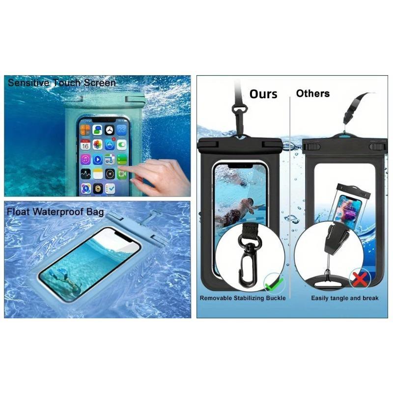Waterproof Phone Bag, 1 Count Universal Large Capacity Phone Case with Lanyard, Swimming Phone Bag, Phone Accessories for Swimming, Beach, Pool, Unique Phone Cases 6