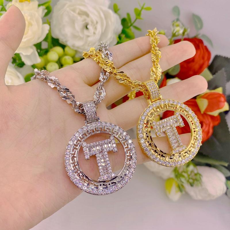  Dây chuyền nữ xoắn trắng-vàng 5 chỉ kèm mặt chữ T Trang Sức 