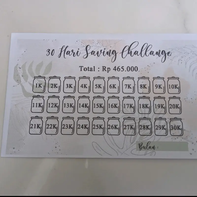 Amplop Tantangan Menabung 30 dan 31 Hari Amplop Saving Challenge Amplop Menabung Kalender Amplop Perekat 1