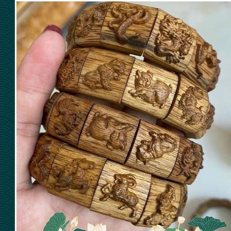 Vòng Trầm Hương 12 Con Giáp Phụ Kiện Đeo Tay 4