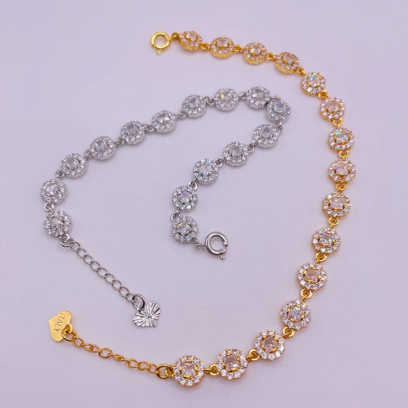  Lắc tay titan đính đá không gỉ Vòng tay titan full đá màu vàng hoặc trắng kiểu dáng sang trọng trangsucmoiluatuoi.RIN 