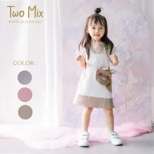 Two Mix - Dress Anak Perempuan Cute Rabbit + GRATIS TAS ANAK LUCU 1-8 Tahun 4231 Gaun Pink Lebaran Ramadhan 2026