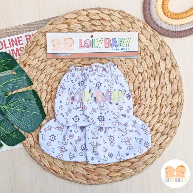 3 Set / 3 Bungkus Sarung Tangan Bayi Dan Sarung Kaki Bayi SERIAN COKLAT SUSU Merk LOLY BABY 2