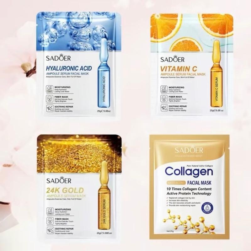  Combo 40 Miếng Mặt Nạ SADOER 4 Loại  HA – Vitamin C – Collagen – Vàng 24K  Dưỡng Ẩm Sáng Da Mờ Thâm Nám 
