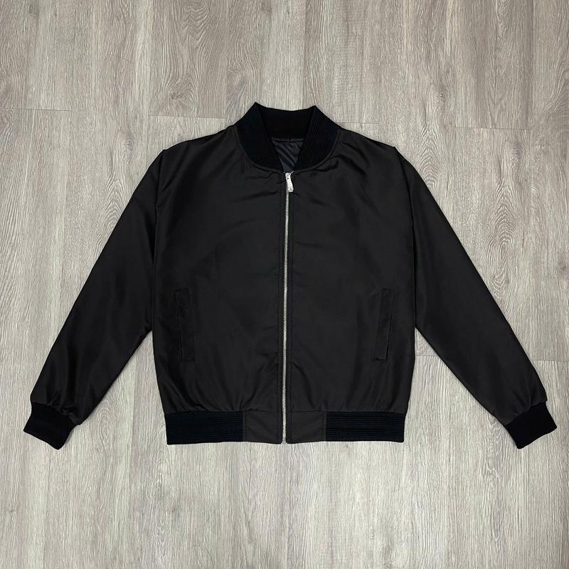 Áo Khoác Gió Nam Nữ Đen Trơn Bo Gân - Áo Bomber gió 2 lớp có Bigsize từ 40kg đến 120kg Menswear, Áo Khoác Mùa Đông