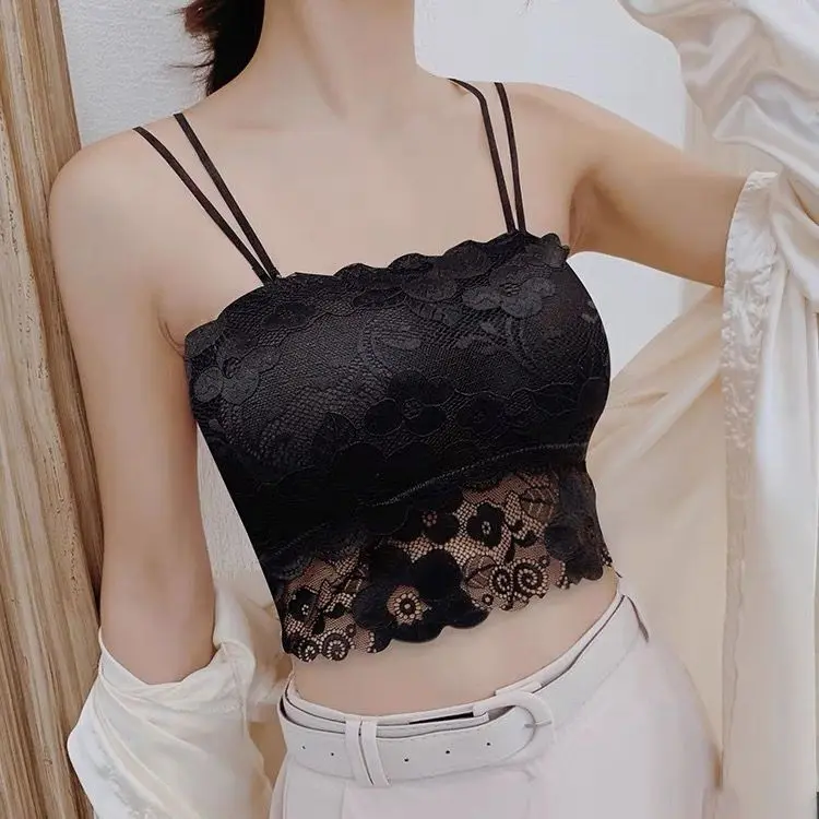 Áo Ngực Không Dây Ren Chống Lộ, Dành Cho Nữ, Phong Cách Hàn Quốc, Áo Yếm Hở Lưng Gợi Cảm, Áo Ba Lỗ Lớp Nền Mỏng, Thích Hợp Cho Học Sinh, Bán Chạy Năm 2025 Bra Top