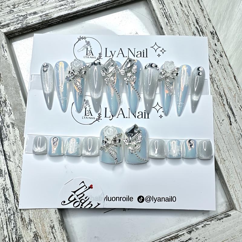  Nd04 Nailbox móng giả combo tay chân tráng gương cực quang 