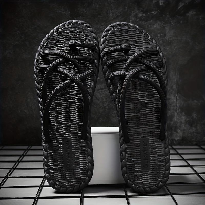Men's Cross Strap Beach Sandals - Non-Slip Toe Loop Design for Outdoor Wear 1