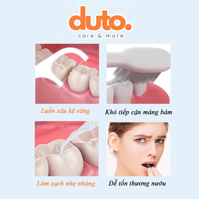 Hộp tăm chỉ nha khoa tự động,hộp 88 cái tiện lợi,chăm sóc răng miệng ,tăm chỉ DUTO cao cấp (HỘP TRẮNG CAO CẤP) 6