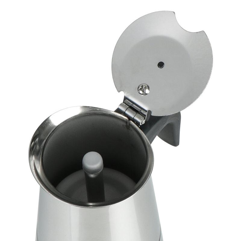 Periuk Kopi untuk Dapur, Keluli Tahan Karat, Moka Espresso Latte, Penapis Dapur, Pembuat Kopi Moka, Tersedia dalam 2/4 / 6 / 9 Cawan, Periuk Pembuat Kopi Kitchenware 5