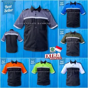 AGEN Baju Safety Pendek Kombinasi / Seragam Kerja / Kemeja Proyek Atasan Lengan Pendek / Atasan Kerja Pendek Wearpack Logo