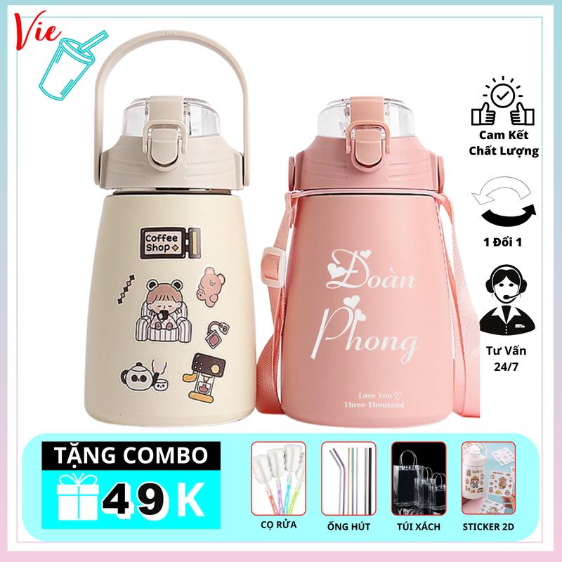 Ly Giữ Nhiệt VieCup - Bình Giữ Nhiệt Ulike 850ml Inox 304 - Khắc Tên Theo Yêu Cầu Và Quà Tặng