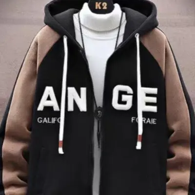 ÁO KHOÁC NỈ NAM NÓN TO DÂY KÉO LOGO THÊU  DÂY BẢN TO PHONG CÁCH MỚI Menswear Tay Dài 5