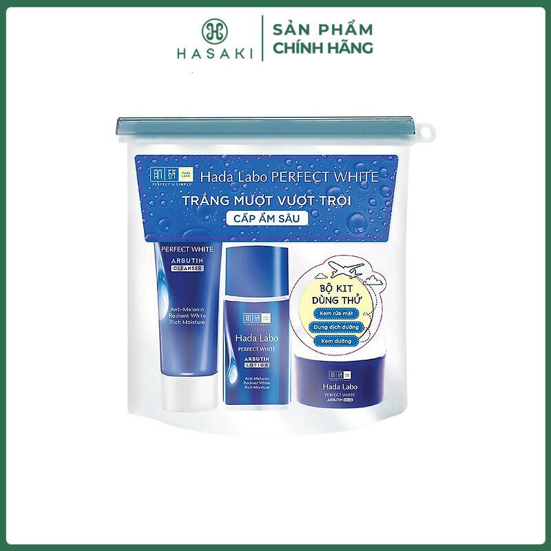 Bộ Sản Phẩm Hada Labo 3 Món Kem Rửa Mặt 15g + Dung Dịch Dưỡng Da 20g + Kem Dưỡng Da 12g | HASAKI BEAUTY