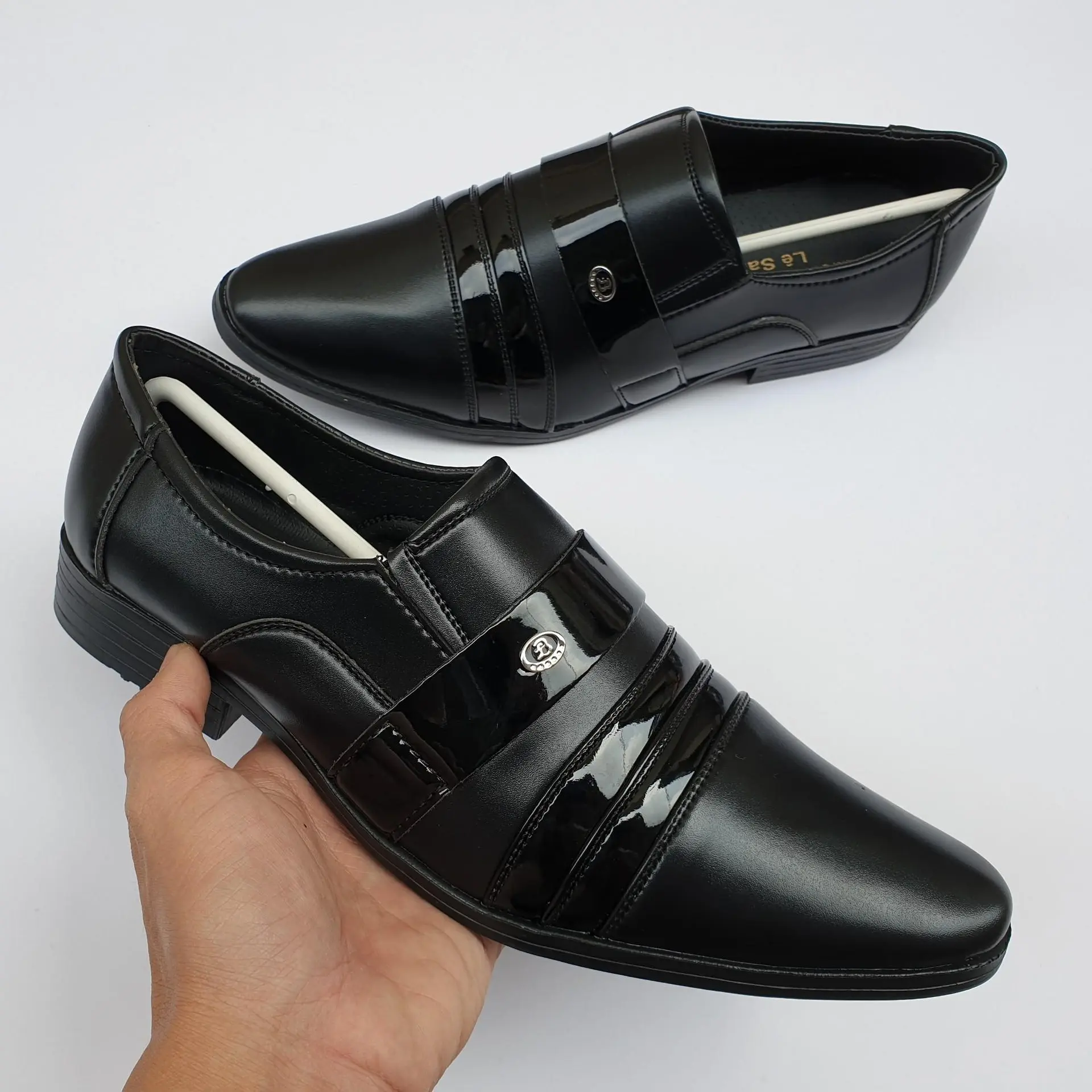 Giày tây nam phối da bóng nhám, đế đã khâu, size từ 39 đến 43 thời thượng